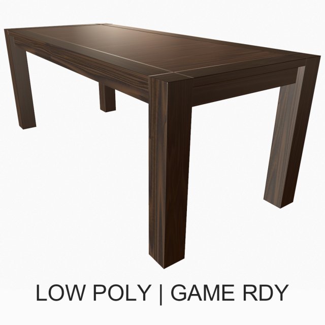 simple wooden table Model 3D .c4d .max .obj .3ds .fbx .stl .blend