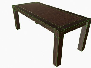 simple wooden table Model 3D