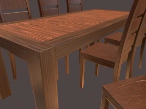 심플한 테이블과 의자 세트 3D 모델