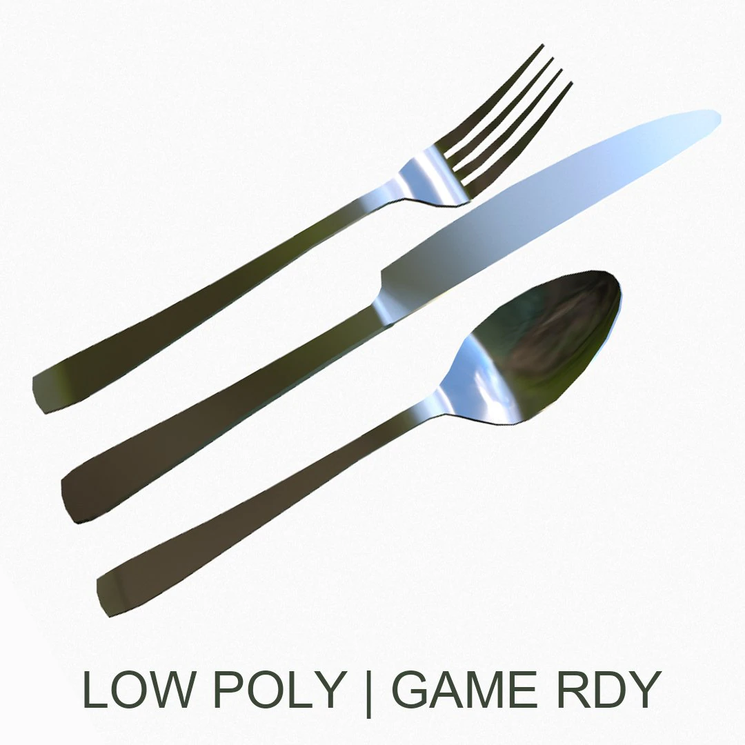 zestaw sztućc&oacute;w Model 3D .c4d .max .obj .3ds .fbx .stl .blend 