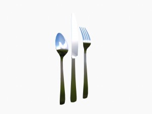 silverware set Modello 3D