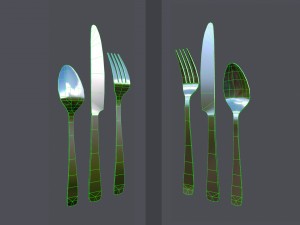 silverware set Modello 3D