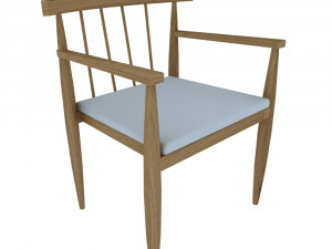 chair wood orleans 3D मॉडल