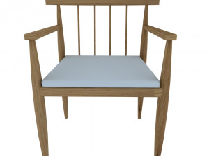 chair wood orleans 3D मॉडल