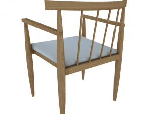 chair wood orleans 3D मॉडल