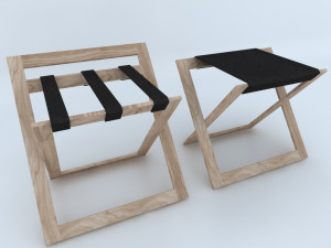 wood-leather stool 3D मॉडल