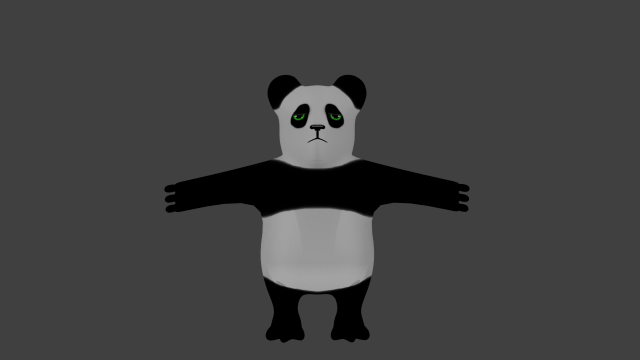 serious panda 3D Model .c4d .max .obj .3ds .fbx .stl .blend 