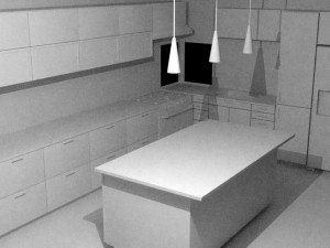 wooden kitchen 3D मॉडल