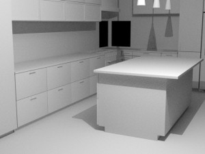 wooden kitchen 3D मॉडल
