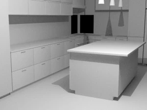 Holzk&uuml;che 3D Modell