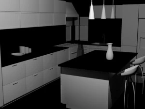 Holzk&uuml;che 3D Modell