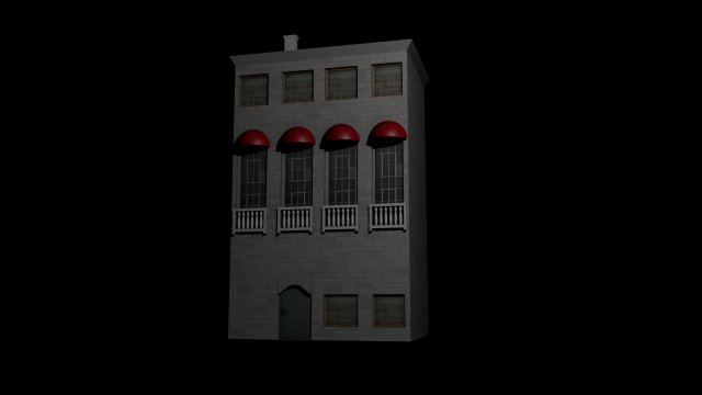 white building 3D Модель .c4d .max .obj .3ds .fbx .stl .blend 