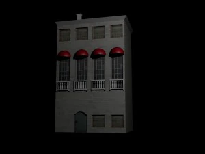 wei&szlig;es Geb&auml;ude 3D Modell