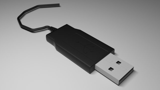 usb cable 3D Model .c4d .max .obj .3ds .fbx .stl .blend 
