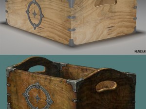 wooden crate 3Dモデル