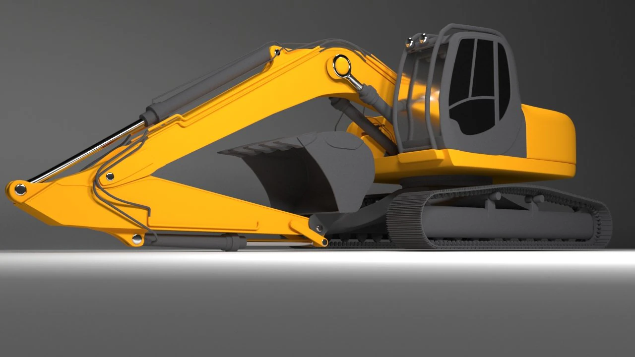 excavator 3D Model .c4d .max .obj .3ds .fbx .stl .blend 