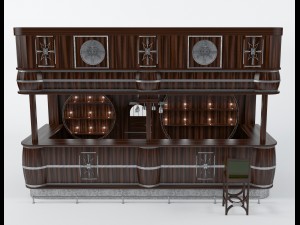 bar and bar stools Modèle 3D