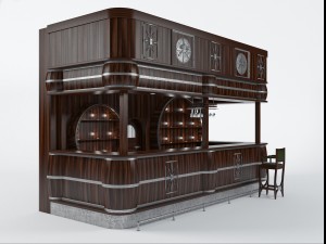 bar and bar stools Modèle 3D
