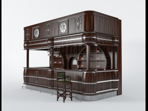 bar and bar stools Modèle 3D