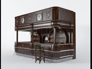 bar and bar stools 3D Model