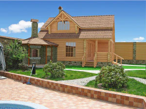 house with a bath 3D Model