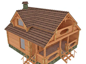 house with a bath 3D Model