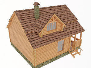house with a bath 3D Model