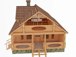 house with a bath 3D Model