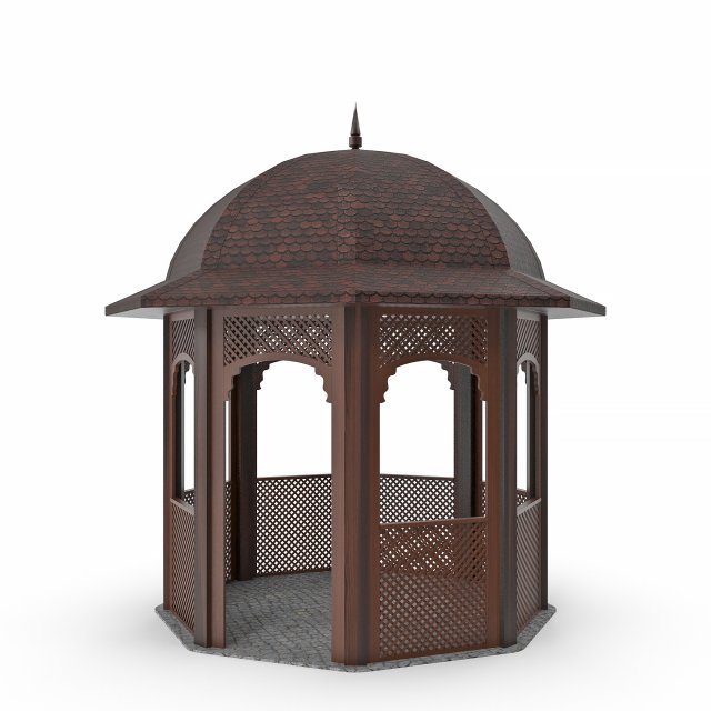 garden gazebo alcove 3D Model .c4d .max .obj .3ds .fbx .stl .blend 