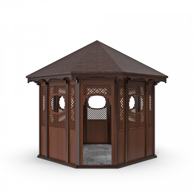 summer cabinet-gazebo for a restaurant Modelo 3D .c4d .max .obj .3ds .fbx .stl .blend 