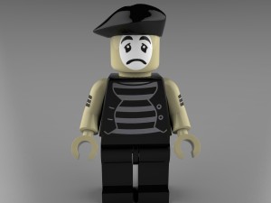 sad mime lego 3D मॉडल