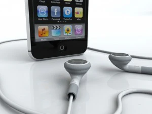 touch 2nd gen with earphones 3D Model