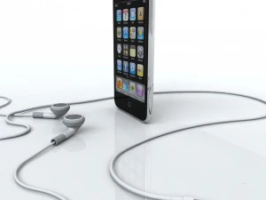 touch 2nd gen with earphones 3D Model