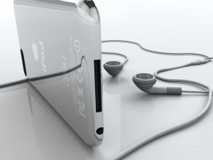 touch 2nd gen with earphones Model 3D