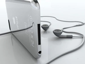 touch 2nd gen with earphones 3D Model