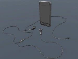 touch 2nd gen with earphones 3D Model