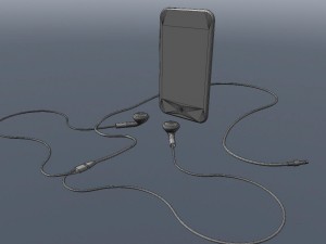 touch 3rd gen with earphones 3D Model
