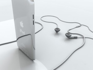 touch 4th gen with earphones Modello 3D