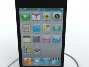 touch 4th gen with earphones 3D Model