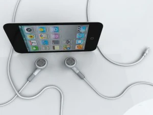 touch 4th gen with earphones 3D Model