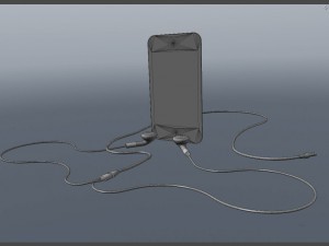 touch 4th gen with earphones Modello 3D
