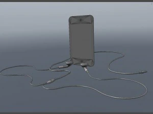 touch 4th gen with earphones 3D Model