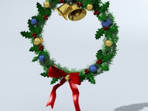 christmas wreath 1 Modelo 3D