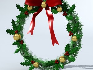 christmas wreath 1 3D Модель