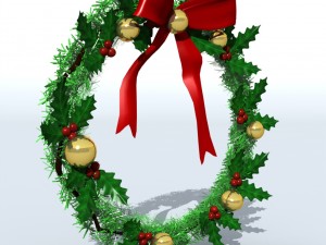 christmas wreath 1 3D Модель