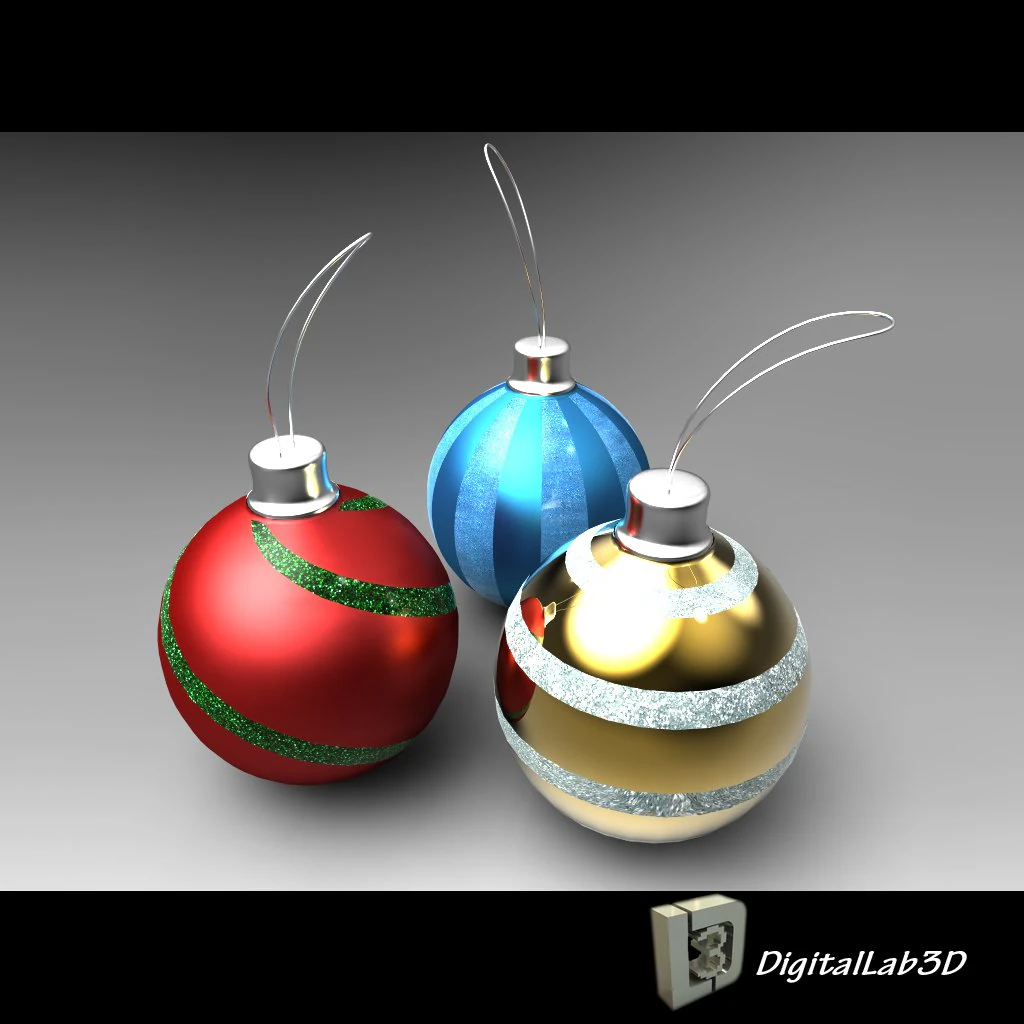 クリスマスボール 3Dモデル .c4d .max .obj .3ds .fbx .stl .blend 