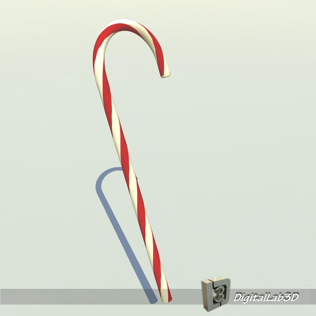 christmas candy cane 3D Model in Sweets 3DExport
