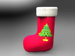 christmas sock-stocking 3D Model