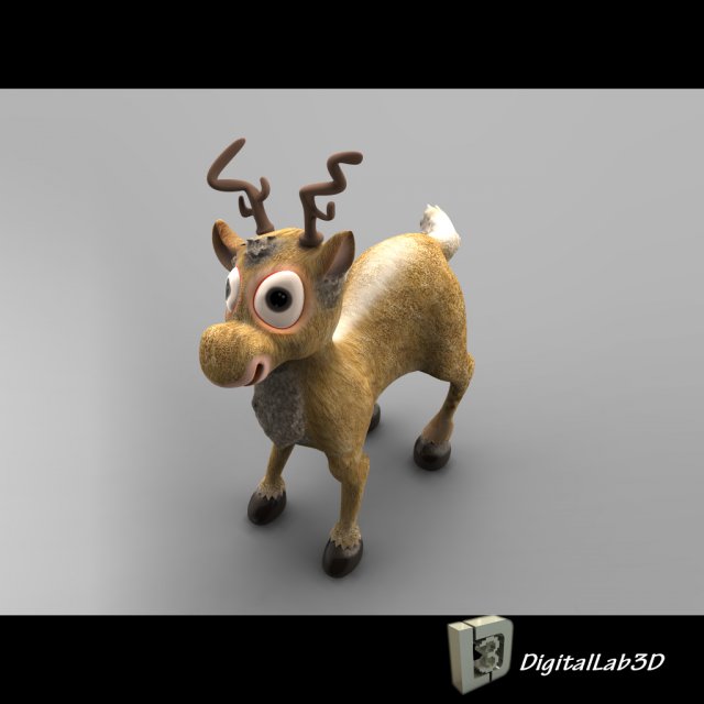 christmas deer 3D Model .c4d .max .obj .3ds .fbx .stl .blend 