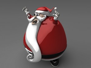 santa claus with elves 3D Model